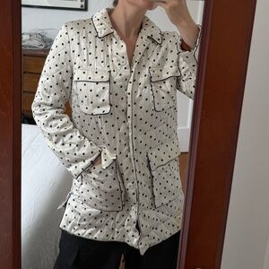 GANNI Black and White Quilted Jacket